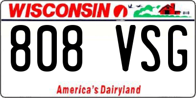 WI license plate 808VSG