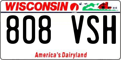 WI license plate 808VSH
