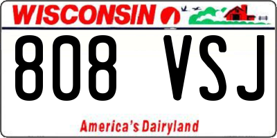 WI license plate 808VSJ