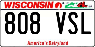 WI license plate 808VSL