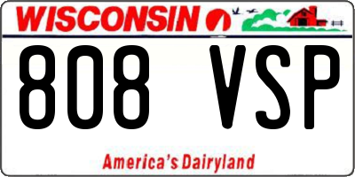 WI license plate 808VSP