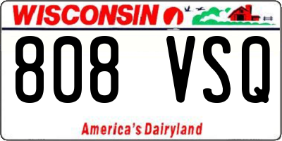WI license plate 808VSQ