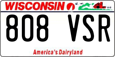 WI license plate 808VSR
