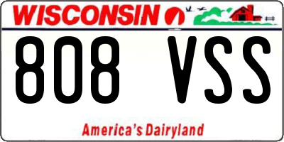 WI license plate 808VSS