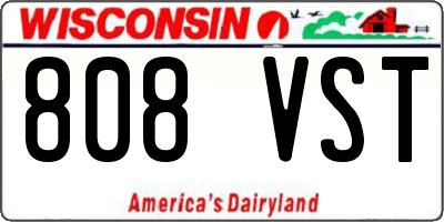 WI license plate 808VST