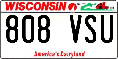 WI license plate 808VSU