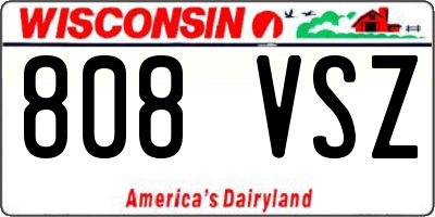 WI license plate 808VSZ