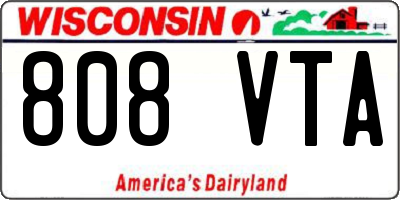 WI license plate 808VTA