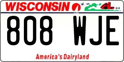 WI license plate 808WJE
