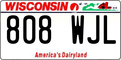 WI license plate 808WJL