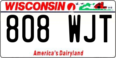 WI license plate 808WJT
