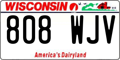 WI license plate 808WJV