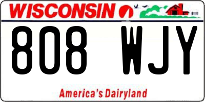 WI license plate 808WJY