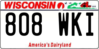 WI license plate 808WKI