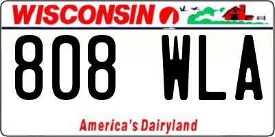 WI license plate 808WLA