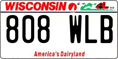 WI license plate 808WLB