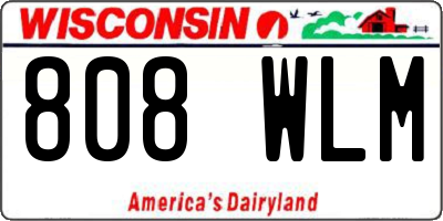 WI license plate 808WLM
