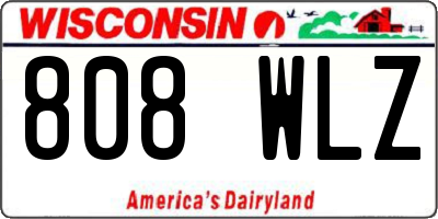 WI license plate 808WLZ