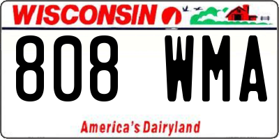 WI license plate 808WMA