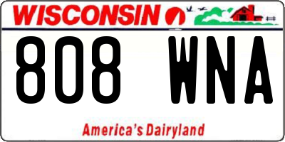 WI license plate 808WNA