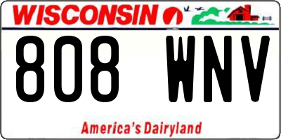WI license plate 808WNV