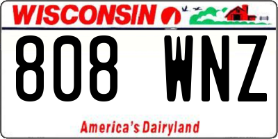 WI license plate 808WNZ