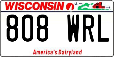 WI license plate 808WRL