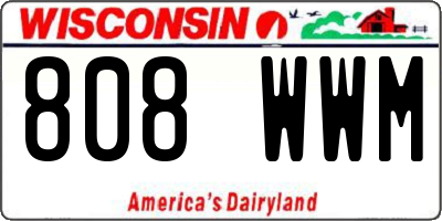 WI license plate 808WWM