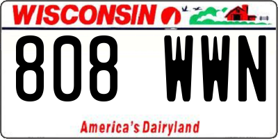 WI license plate 808WWN