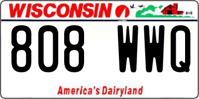 WI license plate 808WWQ