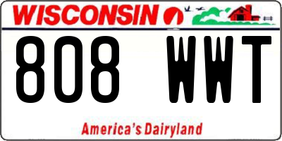 WI license plate 808WWT
