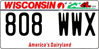 WI license plate 808WWX