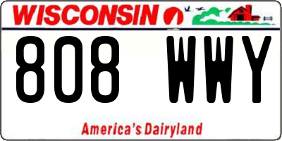 WI license plate 808WWY
