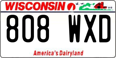 WI license plate 808WXD