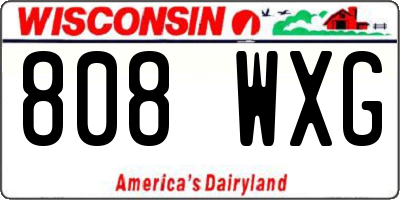 WI license plate 808WXG