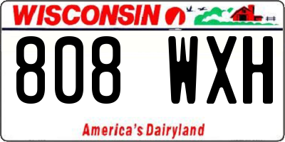 WI license plate 808WXH