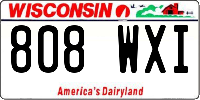 WI license plate 808WXI
