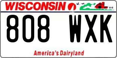 WI license plate 808WXK