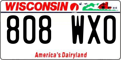 WI license plate 808WXO