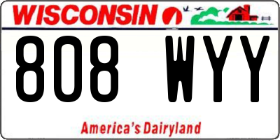 WI license plate 808WYY
