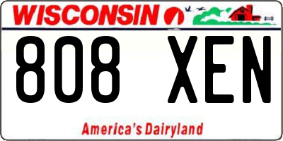 WI license plate 808XEN
