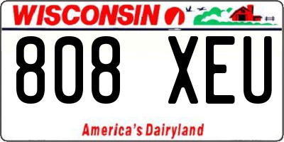 WI license plate 808XEU