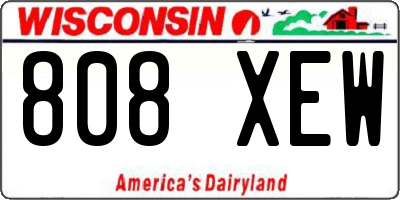 WI license plate 808XEW