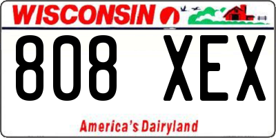WI license plate 808XEX