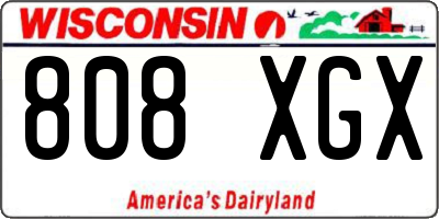 WI license plate 808XGX