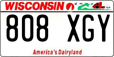 WI license plate 808XGY