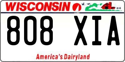 WI license plate 808XIA
