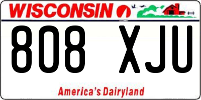 WI license plate 808XJU