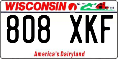 WI license plate 808XKF