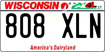 WI license plate 808XLN